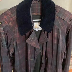 Vintage Misty Harbor Plaid Tartan Trench Coat rain coat